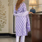 Jaitpuriya Women Blue And White Pure Cotton Straight Kurta Bottom Dupatta set