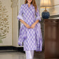 Jaitpuriya Women Blue And White Pure Cotton Straight Kurta Bottom Dupatta set