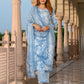 Jaitpuriya Women Blue Pure Cotton Straight Kurta Bottom Dupatta set