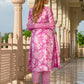 Jaitpuriya Women Purple Pure Cotton Straight Kurta Bottom Dupatta set