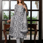 Jaitpuriya Women Grey And White Pure Cotton Straight Kurta Bottom Dupatta set