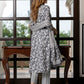 Jaitpuriya Women Grey And White Pure Cotton Straight Kurta Bottom Dupatta set