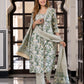 Jaitpuriya Women Yellow And Green Pure Cotton A-Line Kurta Bottom Dupatta set