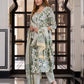 Jaitpuriya Women Yellow And Green Pure Cotton A-Line Kurta Bottom Dupatta set