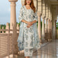 Jaitpuriya Women Grey Pure Cotton A-Line Kurta Bottom Dupatta set