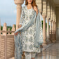 Jaitpuriya Women Grey Pure Cotton A-Line Kurta Bottom Dupatta set