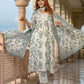 Jaitpuriya Women Grey Pure Cotton A-Line Kurta Bottom Dupatta set
