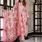 Jaitpuriya Women Pink Pure Cotton A-Line Kurta Bottom Dupatta set
