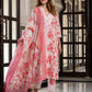 Jaitpuriya Women Pink Pure Cotton A-Line Kurta Bottom Dupatta set