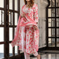Jaitpuriya Women Pink Pure Cotton A-Line Kurta Bottom Dupatta set