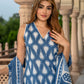 Jaitpuriya Women Blue Pure Cotton Straight Kurta Bottom Dupatta set