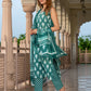 Jaitpuriya Women Teal Green Pure Cotton Straight Kurta Bottom Dupatta set