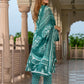 Jaitpuriya Women Teal Green Pure Cotton Straight Kurta Bottom Dupatta set