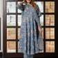 Jaitpuriya Women Grey Pure Cotton Anarkali Kurta Bottom Dupatta set
