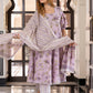 Jaitpuriya Women Mauve Pure Cotton Anarkali Kurta Bottom Dupatta set