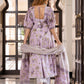 Jaitpuriya Women Mauve Pure Cotton Anarkali Kurta Bottom Dupatta set