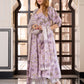 Jaitpuriya Women Mauve Pure Cotton Anarkali Kurta Bottom Dupatta set