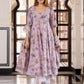 Jaitpuriya Women Mauve Pure Cotton Anarkali Kurta Bottom Dupatta set