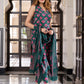 Jaitpuriya Women Dark Green Pure Cotton Straight Kurta Bottom Dupatta set