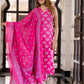 Jaitpuriya Women Pink Pure Cotton Straight Kurta Bottom Dupatta set