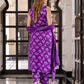 Jaitpuriya Women Purple Pure Cotton Straight Kurta Bottom Dupatta set