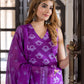 Jaitpuriya Women Purple Pure Cotton Straight Kurta Bottom Dupatta set