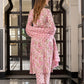 Jaitpuriya Women Pink Pure Cotton Straight Kurta Bottom Dupatta set