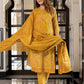 Jaitpuriya Women Yellow Pure Cotton Straight Kurta Bottom Dupatta set