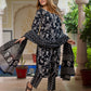 Jaitpuriya Women Black Pure Cotton Straight Kurta Bottom Dupatta set