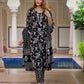 Jaitpuriya Women Black Pure Cotton Straight Kurta Bottom Dupatta set