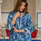 Jaitpuriya Women Blue Pure Cotton Straight Kurta bottom Dupatta set
