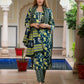 Jaitpuriya Women Teal Blue Pure Cotton Straight Kurta bottom Dupatta set