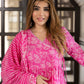 Jaitpuriya Women Pink Pure Cotton Anarkali Kurta Bottom Dupatta set