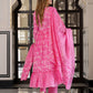 Jaitpuriya Women Pink Pure Cotton Anarkali Kurta Bottom Dupatta set