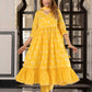 Jaitpuriya Women Yellow Pure Cotton Anarkali Kurta Bottom Dupatta set