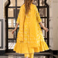Jaitpuriya Women Yellow Pure Cotton Anarkali Kurta Bottom Dupatta set