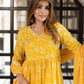 Jaitpuriya Women Yellow Pure Cotton Anarkali Kurta Bottom Dupatta set