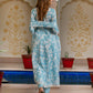 Jaitpuriya Women Blue Pure Cotton Anarkali Kurta Bottom Dupatta set
