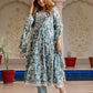 Jaitpuriya Women Green Pure Cotton Anarkali Kurta Bottom Dupatta set