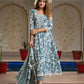 Jaitpuriya Women Green Pure Cotton Anarkali Kurta Bottom Dupatta set