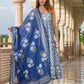 Jaitpuriya Women Navy Blue Pure Cotton Anarkali Kurta Bottom Dupatta set