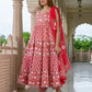 Jaitpuriya Women Pink Pure Cotton Anarkali Kurta Bottom Dupatta set