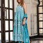 Jaitpuriya Women Sky Blue Pure Cotton Anarkali Kurta Bottom Dupatta set