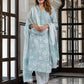 Jaitpuriya Women Green Pure Cotton Straight Kurta Bottom Dupatta set