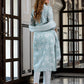 Jaitpuriya Women Green Pure Cotton Straight Kurta Bottom Dupatta set