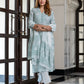 Jaitpuriya Women Green Pure Cotton Straight Kurta Bottom Dupatta set