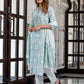 Jaitpuriya Women Green Pure Cotton Straight Kurta Bottom Dupatta set