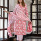 Jaitpuriya Women Red Pure Cotton Straight Kurta Bottom Dupatta set