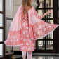 Jaitpuriya Women Red Pure Cotton Straight Kurta Bottom Dupatta set