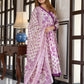 Jaitpuriya Women Purple And Cream Pure Cotton Anarkali Kurta Bottom Dupatta set